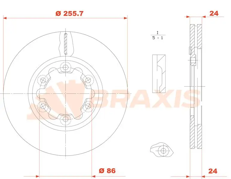 BRAXIS AE0849 Ön Fren Diski resmi