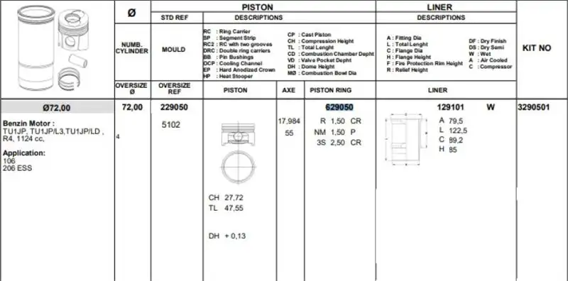 KONEKS 616010 Motor Segmanı (STD) 7700110718 resmi