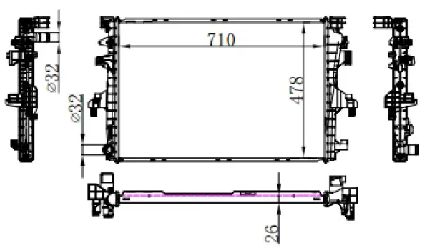 ORIS BVW037026 Radyatör 7E0121253A resmi