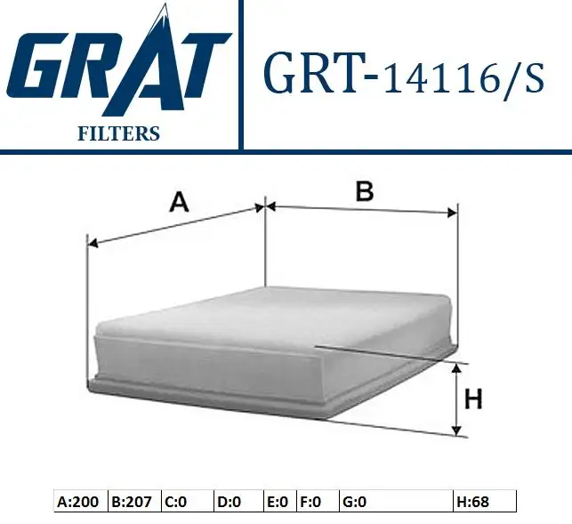 GRAT 14116S Hava Filtresi 13356945 resmi