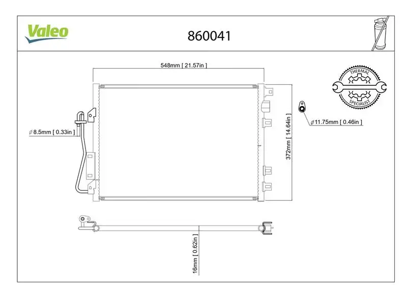 VALEO 860041 Klima Radyatörü resmi