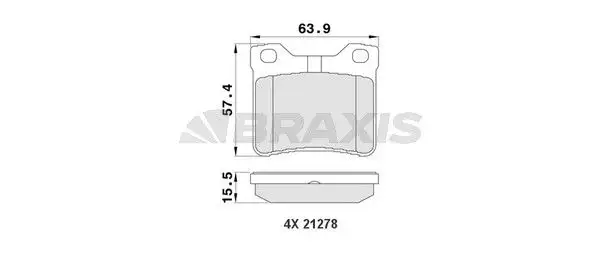 BRAXIS AA0113 Arka Fren Balatası resmi