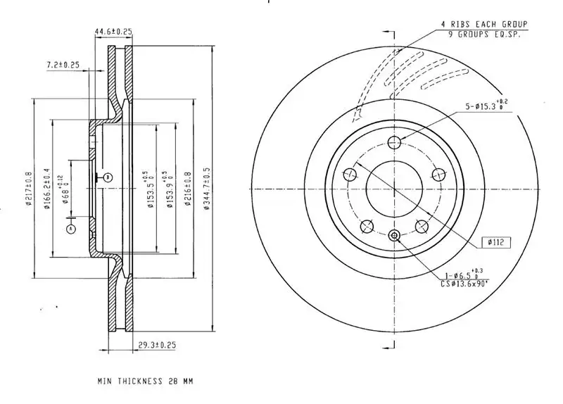 MGA 50740 Ön Fren Diski 8K0615301M resmi