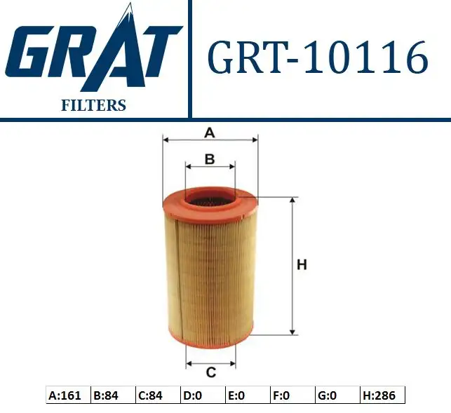 GRAT 10116 Hava Filtresi 1310636080 resmi