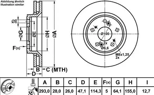 MGA 50307 Ön Fren Diski 45251SWWG01 resmi