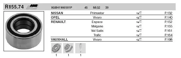 SNR XGB41166S01P Ön Aks Rulmanı resmi
