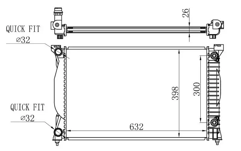 ORIS BAU010026 Radyatör 8E0121251B resmi