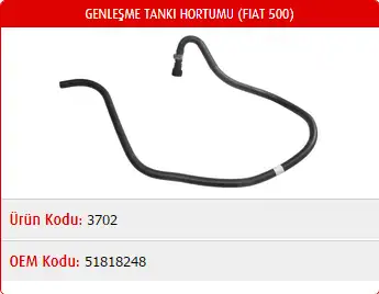 MASTER M3702 Yedek Su Deposu Hortumu 51818248 resmi