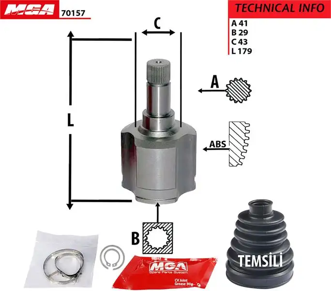 MGA 70157 Aks Kafası (Sol Dış) 1349785080 resmi