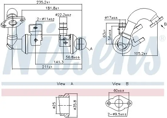 NISSENS 989405 EGR Soğutucusu resmi