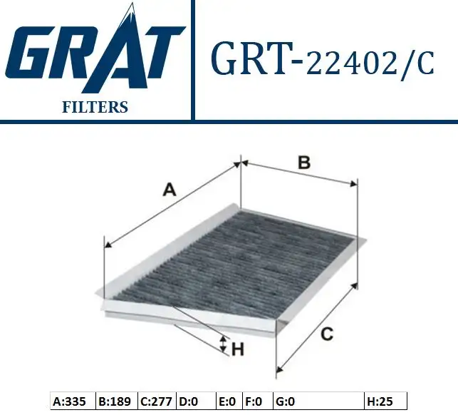 GRAT 22402C Polen Filtresi (Karbonlu) 2038300918 resmi