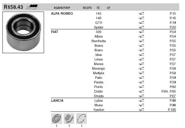 SNR XGB40706R00 Ön Aks Rulmanı resmi