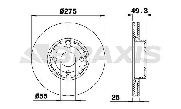 BRAXIS AE0571 Ön Fren Diski resmi