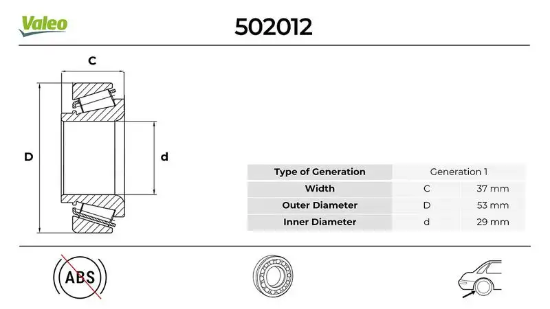 VALEO 502012 Arka Aks Rulmanı resmi