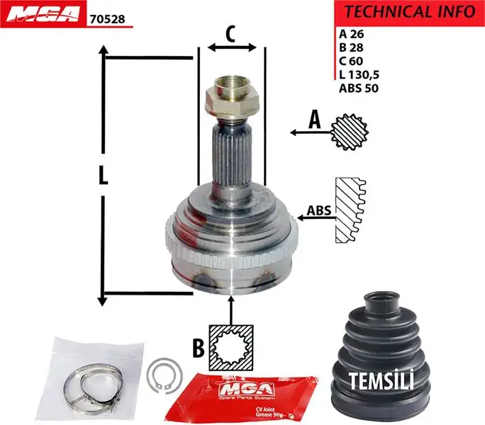 MGA 70528 Aks Kafası (Dış) 44306S5A950 resmi