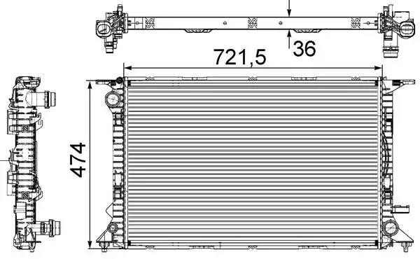 MAHLE CR911000S Radyatör 8K0121251H resmi
