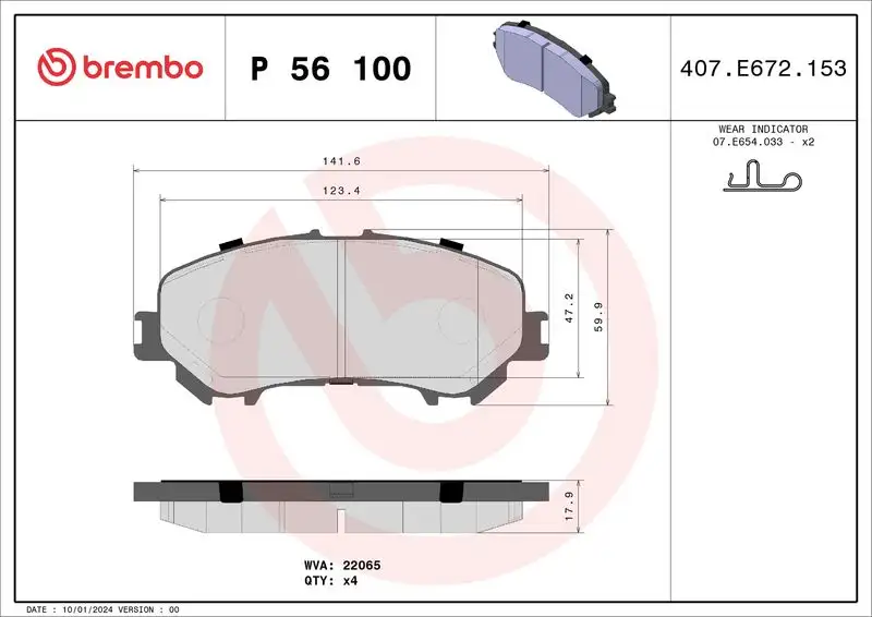 BREMBO P56100 Ön Fren Balatası resmi