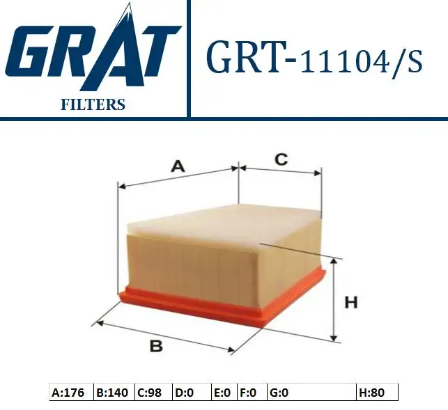 GRAT 11104S Hava Filtresi 8200431051 resmi