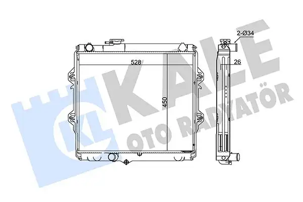 KALE 371800 Radyatör 164005B600 resmi