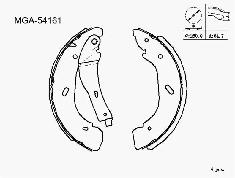 MGA 54161 Arka Fren Balatası YC152200A2D resmi