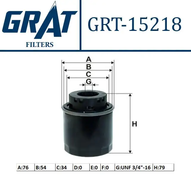 GRAT 15218 Yağ Filtresi 03C115561D resmi