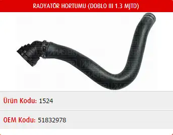 MASTER M1524 Radyatör Üst Hortumu 51832978 resmi