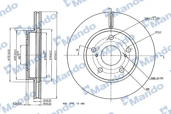 MANDO MBC035304 Ön Fren Diski 4351212670 resmi