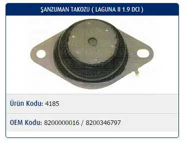 MASTER M4185 Şanzıman Takozu 8200000016 resmi