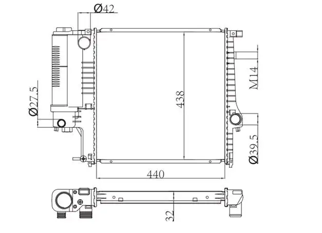 MGA 80695 Radyatör 17101247145 resmi