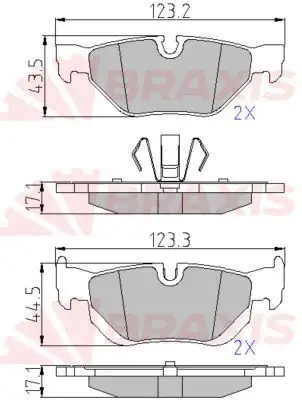 BRAXIS AA0615 Arka Fren Balatası 34216773161 resmi