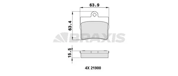 BRAXIS AA0201 Arka Fren Balatası A0024205120 resmi