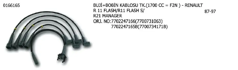 ÜNÜVAR 0166165 Buji Kablosu resmi