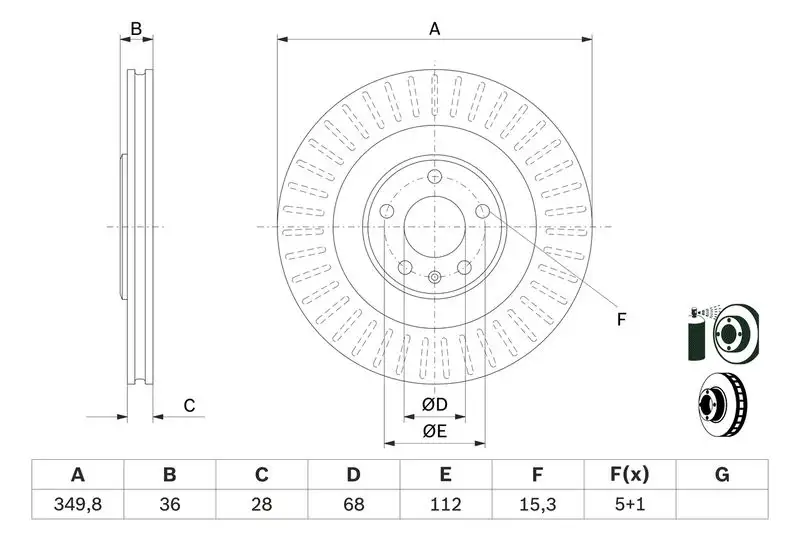 BOSCH 0986479E41 Arka Fren Diski 4M0615601P resmi