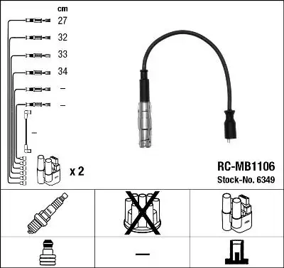 NGK 6349 (RCMB1106) Buji Kablosu resmi