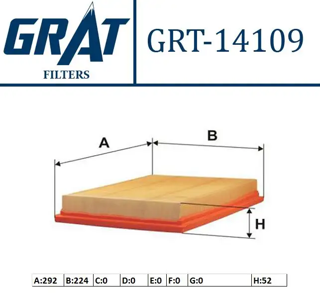 GRAT 14109 Hava Filtresi 5834279 resmi