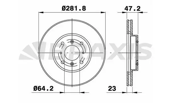 BRAXIS AD1079 Ön Fren Diski 45251ST3E60 resmi