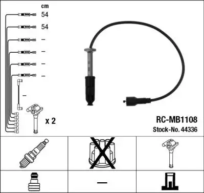 NGK 44336 (RCMB1108) Buji Kablosu resmi