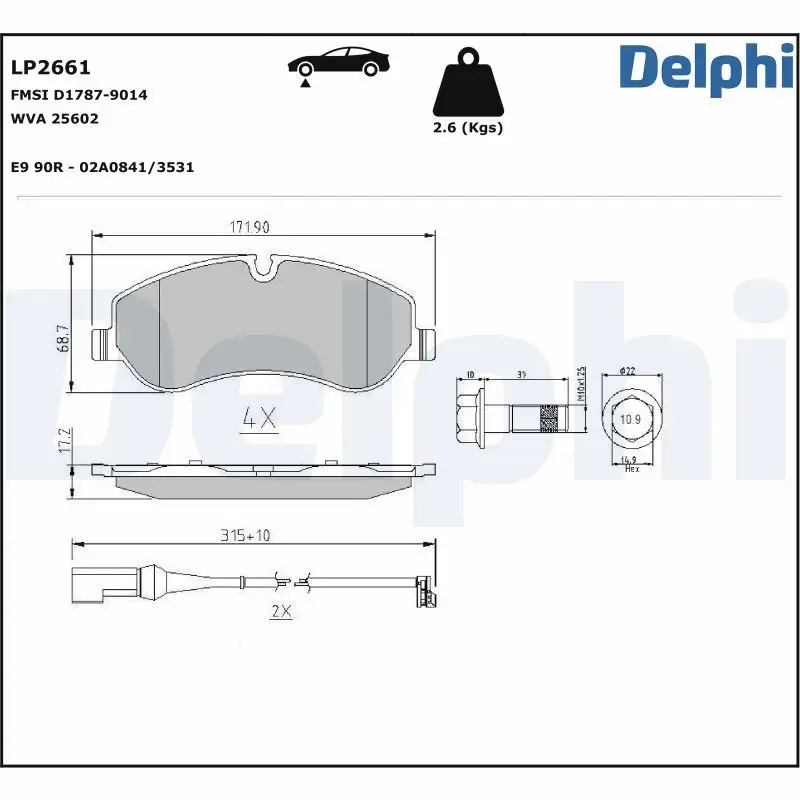 DELPHI LP2661 Ön Fren Balatası resmi