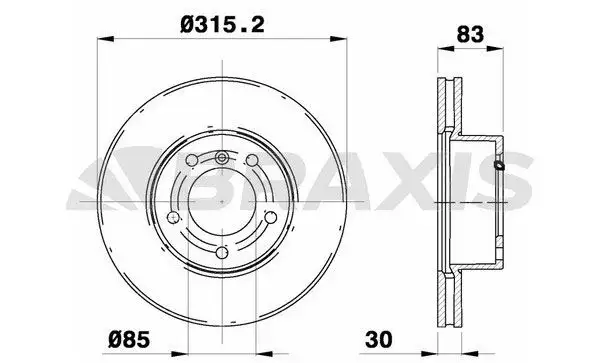 BRAXIS AD1081 Ön Fren Diski A4634210312 resmi