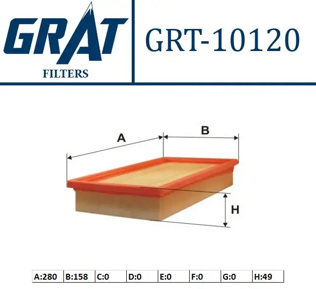 GRAT 10120 Hava Filtresi 46809151 resmi