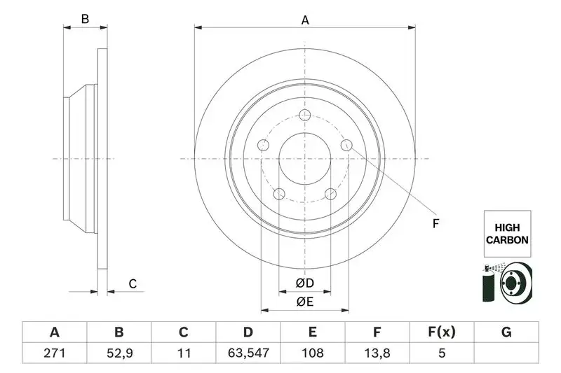 BOSCH 0986479H55 Arka Fren Diski 2413300 resmi