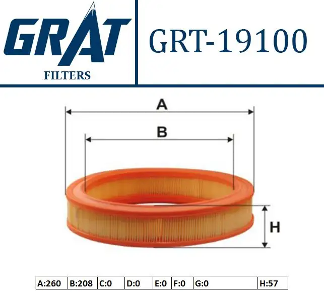 GRAT 19100 Hava Filtresi 115946201 resmi