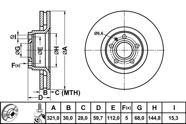 MGA 50350 Ön Fren Diski 4F0615301E resmi