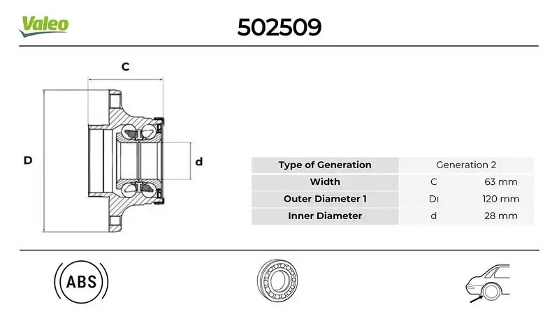 VALEO 502509 Arka Aks Rulmanı resmi