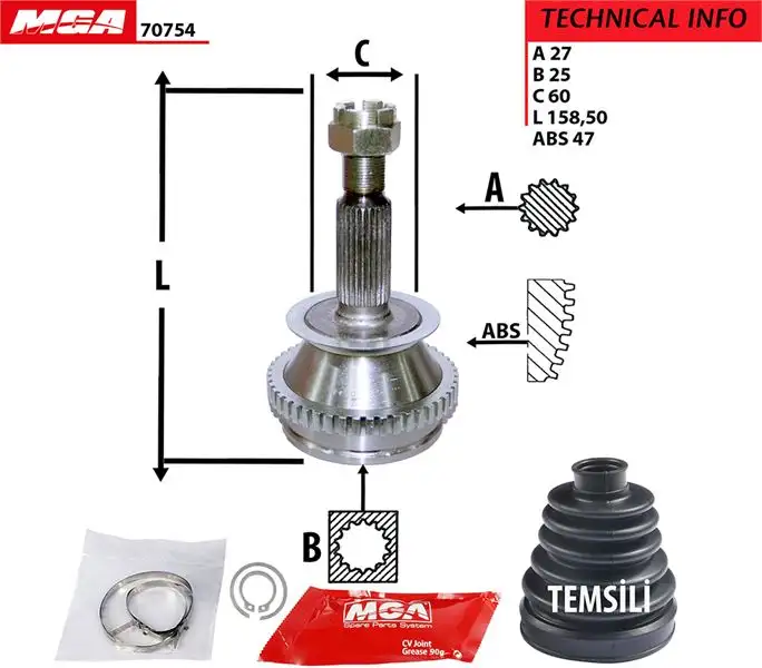 MGA 70754 Aks Kafası (Dış) 495013A210 resmi