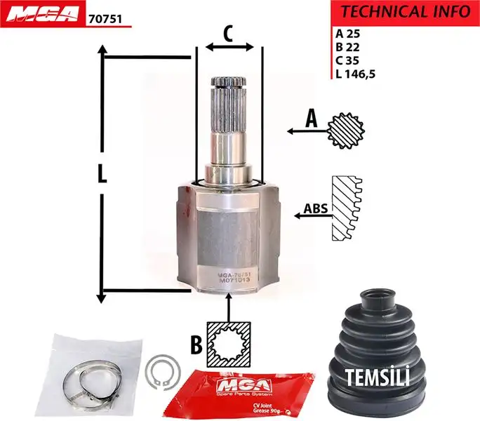 MGA 70751 Aks Kafası (İç) 4950525B00 resmi