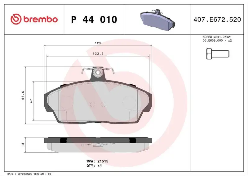 BREMBO P44010 Ön Fren Balatası SFP100360 resmi