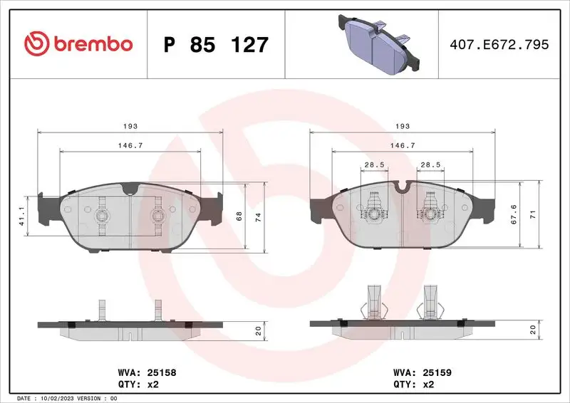 BREMBO P85127 Ön Fren Balatası resmi