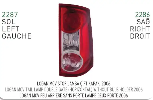 PLEKSAN 2286 Stop Lambası (Sağ) 8200864610 resmi