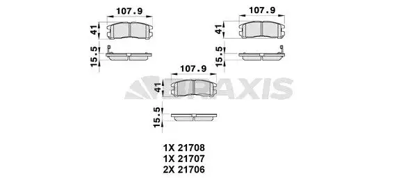 BRAXIS AB0337 Arka Fren Balatası resmi
